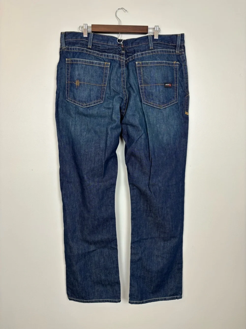 Ariat Jeans Men 38/32 Blue M4 Flame Resistant Low Rise Boot Cut Cat 2 Work Jeans